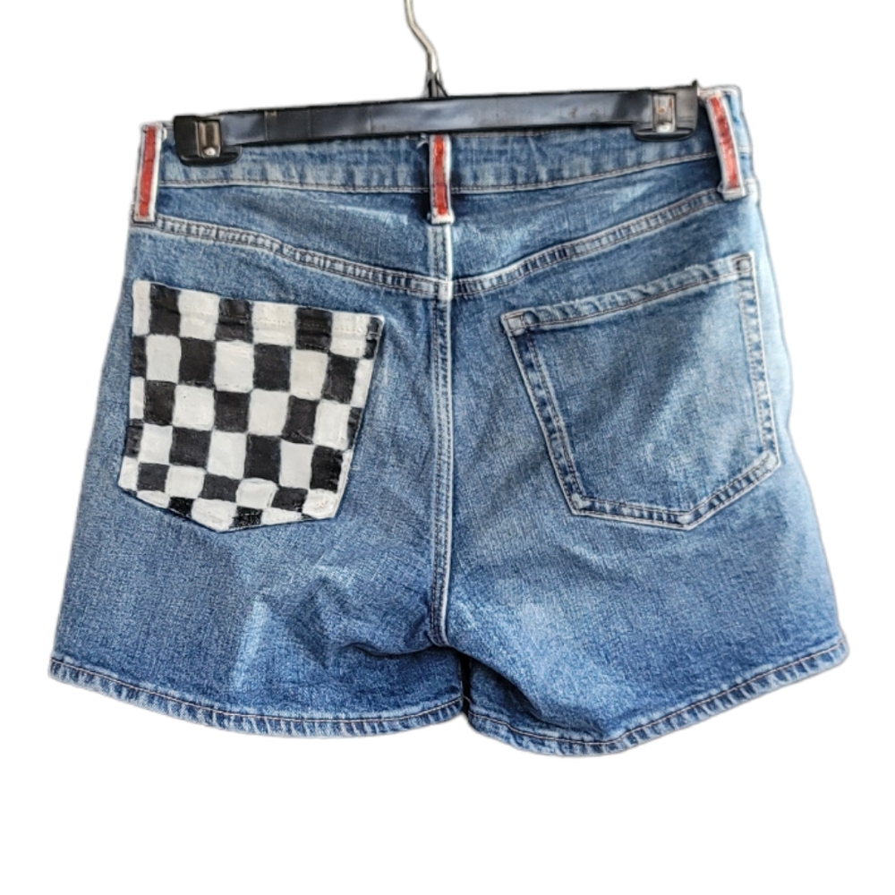 Old Navy High Rise The O.G Hand Painted Custom Shorts 4